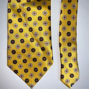 Paco Rabanne Men's Yellow Silk Floral‎ Designer Tie